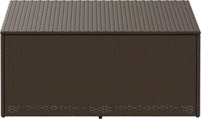Barna Polyrattan Kerti Tárolóláda 110X50X58 Cm