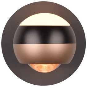 Fekete-rézszínű LED fali lámpa ø 10 cm Orbit – Trio Select