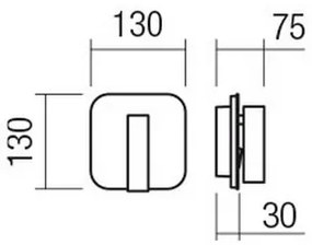 Redo 01-2978 - QUDA fali lámpatest LED/6W/230V + LED/3W CRI 90 USB króm