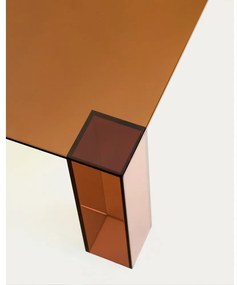 Barna üveg dohányzóasztal 85x85 cm Adularia – Kave Home