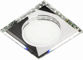 Candellux Mennyezeti Led lámpatest Ssp 8W 500lm Üveg Króm Négyzet IP20