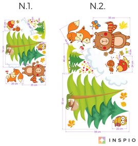 INSPIO Babaszoba falmatrica - Állatok az erdőben
