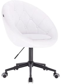 HC8516K Fehér modern műbőr szék fekete lábbal
