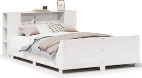 vidaXL fehér tömör fenyőfa ágy matrac nélkül 140x190 cm