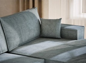 Világoskék zsenília kinyitható-tárolóhelyes sarokkanapé (U alakú) Kyoto – Maison de Rêve