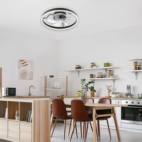 LED mennyezeti lámpa ventilátorral APOLLO LED/38W/230V fekete + DO