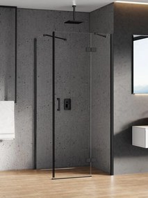 New Trendy New Renoma Black zuhanykabin 100x80 cm négyszögletes fekete félmatt/átlátszó üveg D-0202A/D-0112B