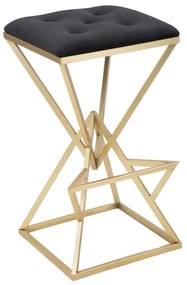 Fekete-aranyszínű kárpitozott bárszék (ülésmagasság 75 cm) Piramid – Mauro Ferretti