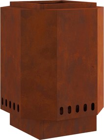 vidaXL Füstmentes Tűzhely Barna 38 x 38 x 51 cm Időjárásálló acél
