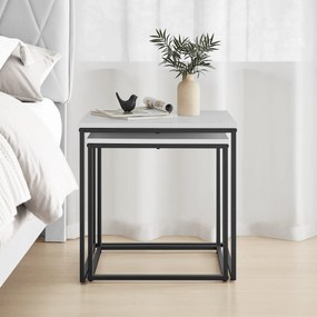 2 db-os QUADRO dohányzóasztal szett, fehér