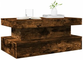 füstös tölgy színű dohányzóasztal LED-lámpákkal 90x50x40 cm