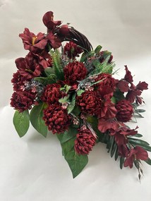 Kompozíció Virágok a sírhoz temető csokor virágtartó művirágok