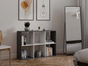 Malax 2x3 polc, 110x75x30 cm, antracit-fehér