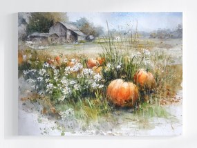 Vászonkép Canvas Tájkép Falu Farm Mező Farm Tök 100x75