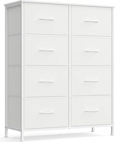 BELLAH modern komód, tárolószekrény 8 fiókkal, felhőfehér és hófehér színben