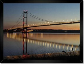 Poszterek keretben 40x30 Világító függőhíd éjszaka