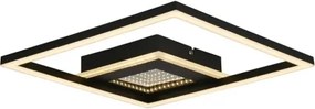 Searchlight 44250BK - fényerőszabályozható mennyezeti lámpa QUADRATE LED/24W/230V 36x36 cm