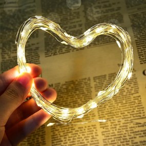 LED-es vezetékes lámpa USB-re meleg fehér 2x10m karácsonyfára