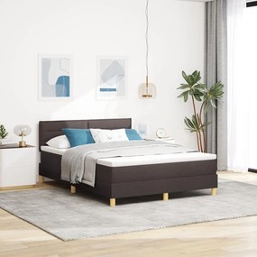 Box Spring Ágy matraccal Sötétbarna 140x200 cm Szövet