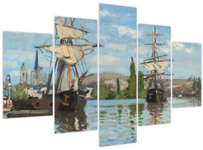 Kép - Claude Monet, Ships Riding on the Seine at Rouen, reprodukciók (150x105 cm)