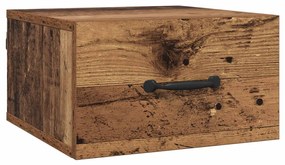 vidaXL Éjjeliszekrény fiókkal Öreg fa 35 x 35 x 20 cm Faanyag