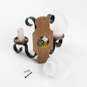 Brilagi - Fali lámpa RUSTIC 2xE14/40W/230V bükkfa/dió