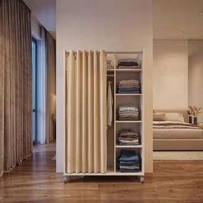 Fehér-bézs ruhásszekrény 100x160 cm Kit – Tvilum