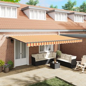 Automatikus Behúzható Napellenző LED Sárga és Narancs 500x300 cm
