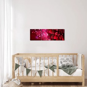 Piros virágok képe (órával) (90x30 cm)
