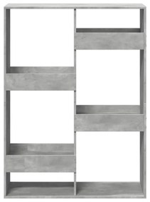 betonszürke szerelt fa könyvespolc 100 x 33 x 135 cm
