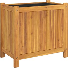 vidaXL tömör akácfa kerti virágtartó béléssel 54 x 31 x 50 cm