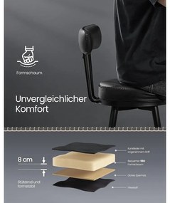 EKHO 360°-ban forgatható bárszék 2 darabos szett, 76 cm magas, tintafekete színben