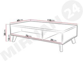Dohányzóasztal Solara 110 (brilliáns fehér matt + sonoma tölgy). 1053851