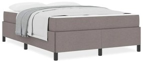 Boxrugós ágy Taupe és Fekete 140 x 190 cm Textil és mérnöki fa
