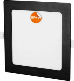 Led panel süllyesztett plafon süllyesztett regips fekete mennyezeti négyzet 24W