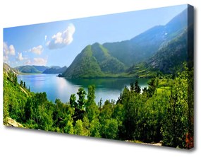 Vászonkép falra Forest Lake hegyek táj 120x60 cm