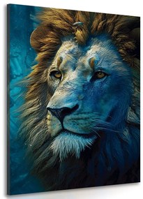 Kép oroszlán kék -arany változatban