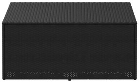 fekete polyrattan kerti tárolóláda 110x50x58 cm