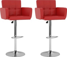 vidaXL 2 db piros műbőr bárszék