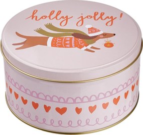 COOKIE JAR fém tárolódoboz, tacskó Ø13,5 cm