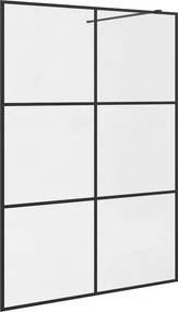 vidaXL fekete zuhanyfal átlátszó ESG üveggel 140 x 195 cm