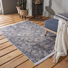 Modern szürke szőnyeg bojtokkal Skandináv stílusban Szélesség: 80 cm | Hossz: 150 cm