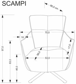 Scampi fotel cappuccino