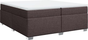 vidaXL sötétbarna szövet rugós ágy matraccal 200 x 200 cm