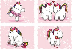Fotótapéta Unikornisok a gyerekszobába vinil 312x219 mesebeli álmok +ragasztó