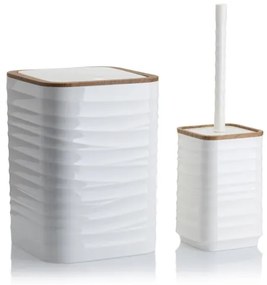 Fürdőszobai készlet WAVE 5 db fehér/barna