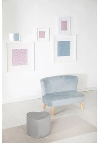 Világosszürke bársony gyerek puff Lil Sofa – Roba