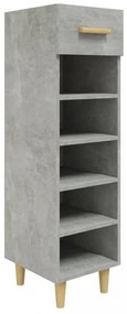 betonszürke szerelt fa cipősszekrény 30 x 35 x 105 cm