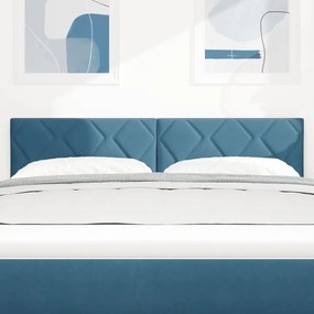 Fejtámla Gyémánt Blokk Dizájn Sötétkék 140 cm Bársony