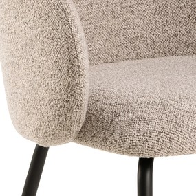 MAZZONI EXPORT CLARA Bézs Latte (Monza 60 szövet)/fekete lábak - MODERN KÁRPITOZOTT KAGYLÓSZÉK LOFT STÍLUSÚ NAPPALIBA/ÉTKEZŐBE/IRODÁBA